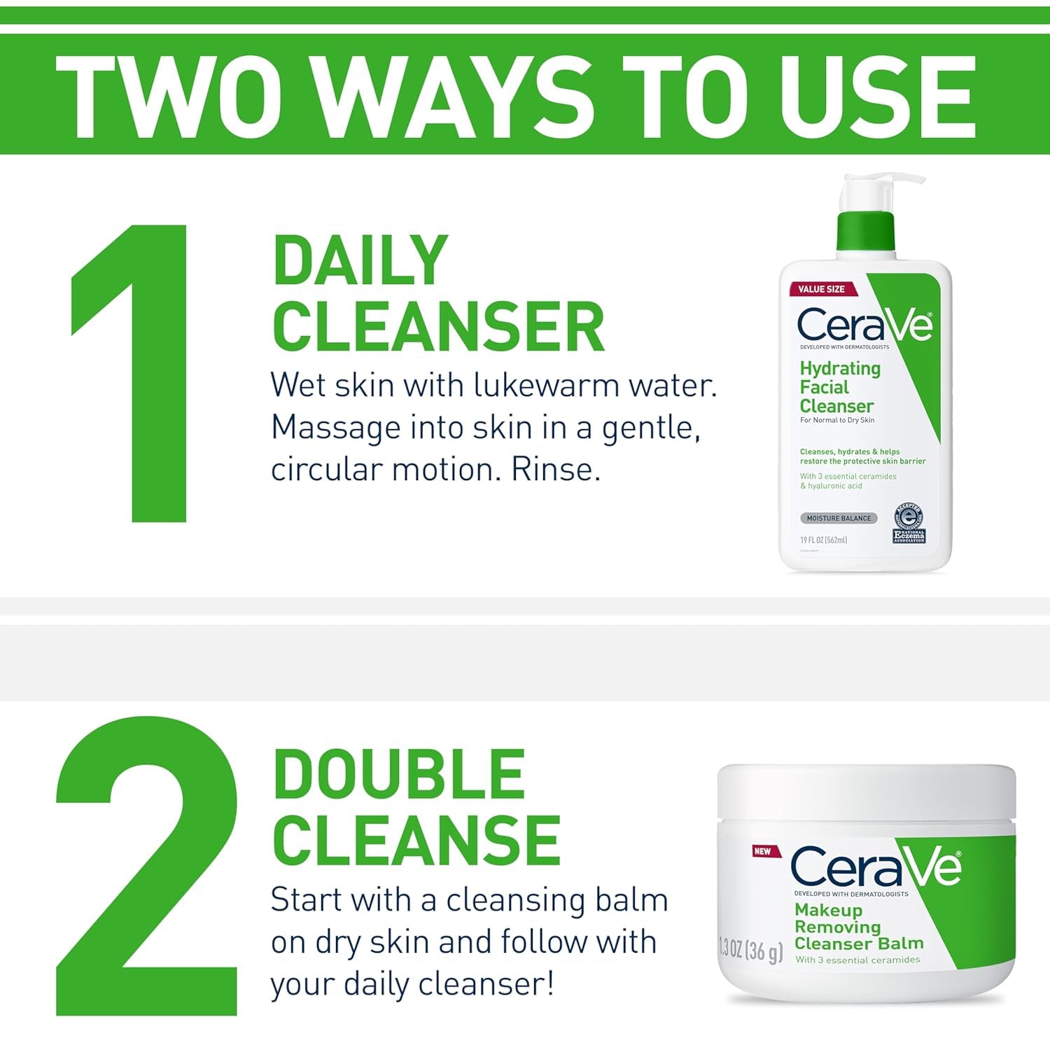 Hydrating Facial Cleanser - Moisturizing Face Wash for Dry Skin with Hyaluronic Acid, Ceramides, and Glycerin, Suitable for Normal to Dry Skin, National Eczema Association Certified