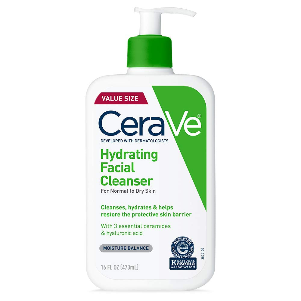 Hydrating Facial Cleanser - Moisturizing Face Wash for Dry Skin with Hyaluronic Acid, Ceramides, and Glycerin, Suitable for Normal to Dry Skin, National Eczema Association Certified